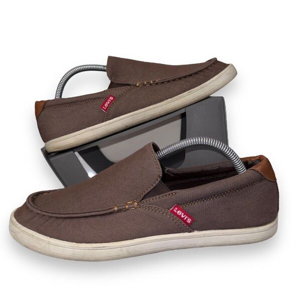 Levi's Casual Slip-on Comfort Canvas Loafers Brown 51825209B Men's 8.5 - Picture 1 of 11